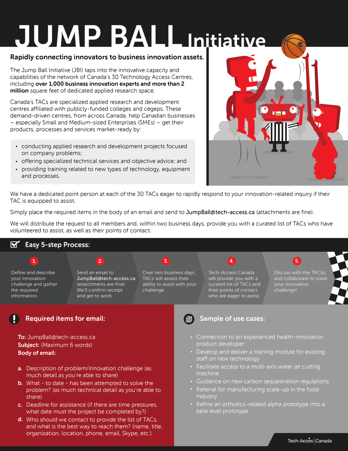 Jump Ball Canada's Technology Access Centres
